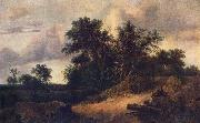 RUISDAEL, Jacob Isaackszon van Landscape with a House in the Grove about 1646 oil on canvas